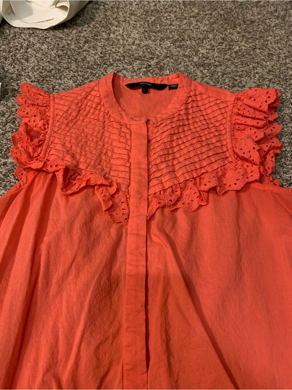 Vero Moda Women’s Coral Button-Front Ruffle Top - Picture 2 of 4
